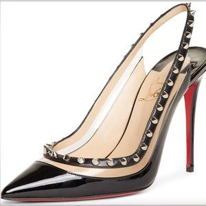 NWT/NIB Christian Louboutin Brigandine Spike Slingback Pump